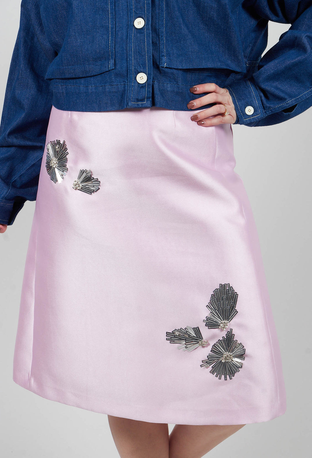Pencil Skirt in Seashell Pink