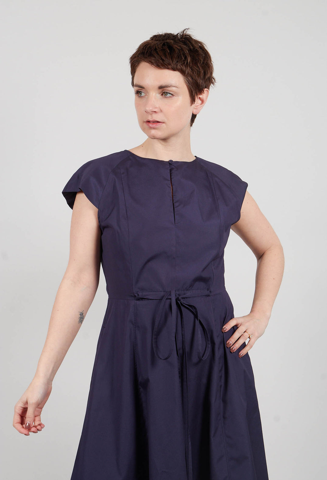 Midi Dress with Belt in Inkling