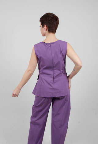 Peplum Pleat Top in Purple Heart
