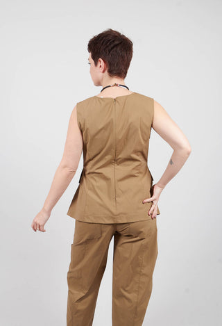 Peplum Pleat Top in Licorice