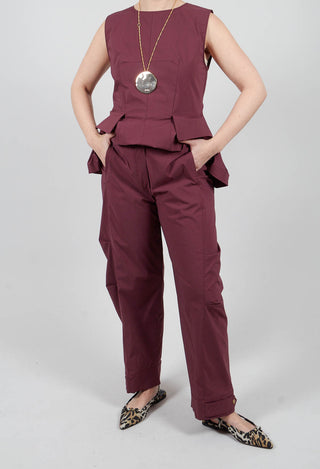 Straight Leg Pants in Burgundy