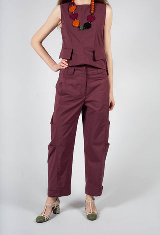 Straight Leg Pants in Burgundy