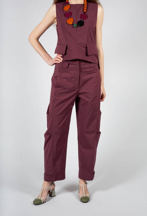 Straight Leg Pants in Burgundy