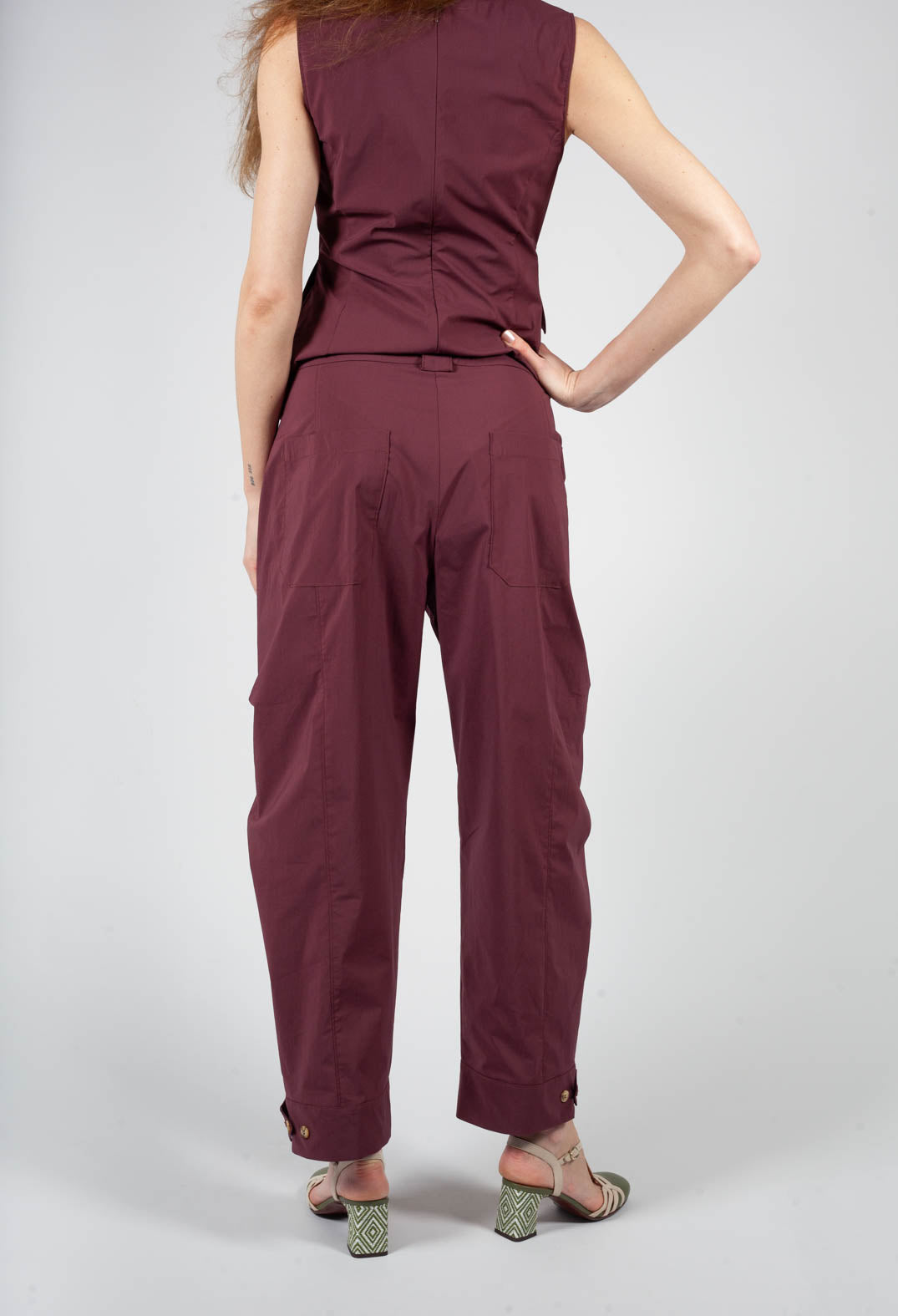 Straight Leg Pants in Burgundy