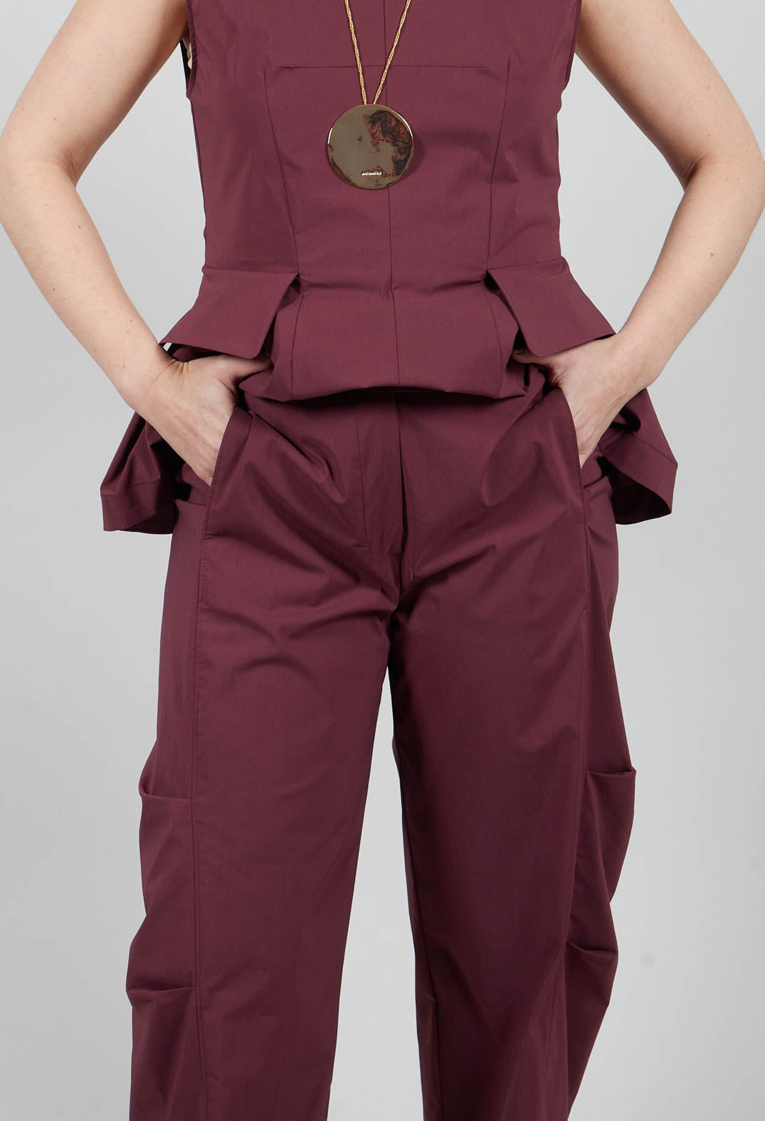 Straight Leg Pants in Burgundy