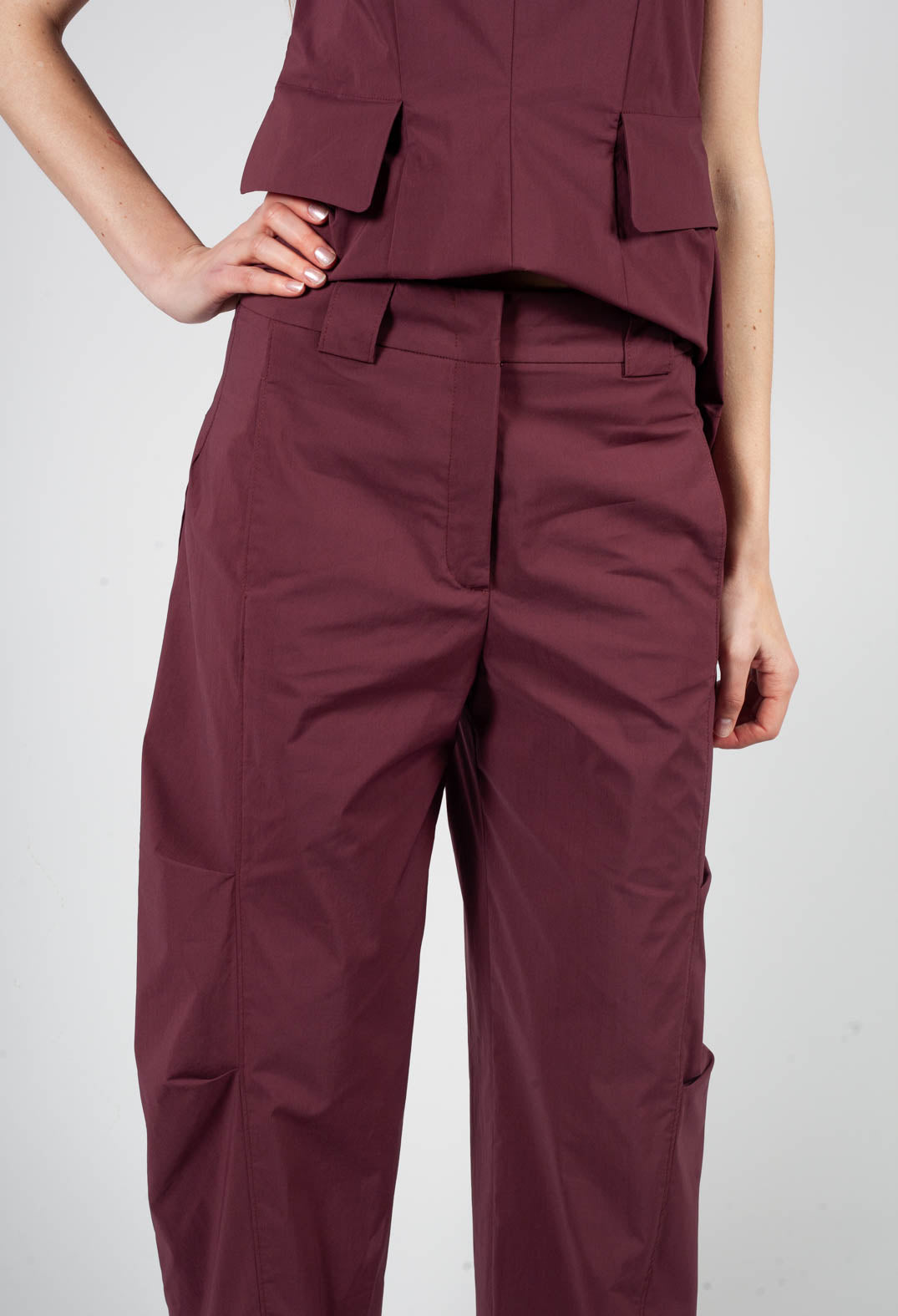 Straight Leg Pants in Burgundy
