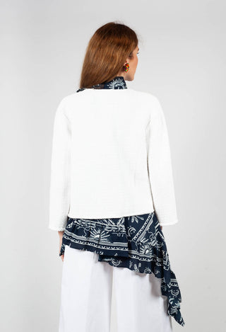 Cropped Knit Jacket in White