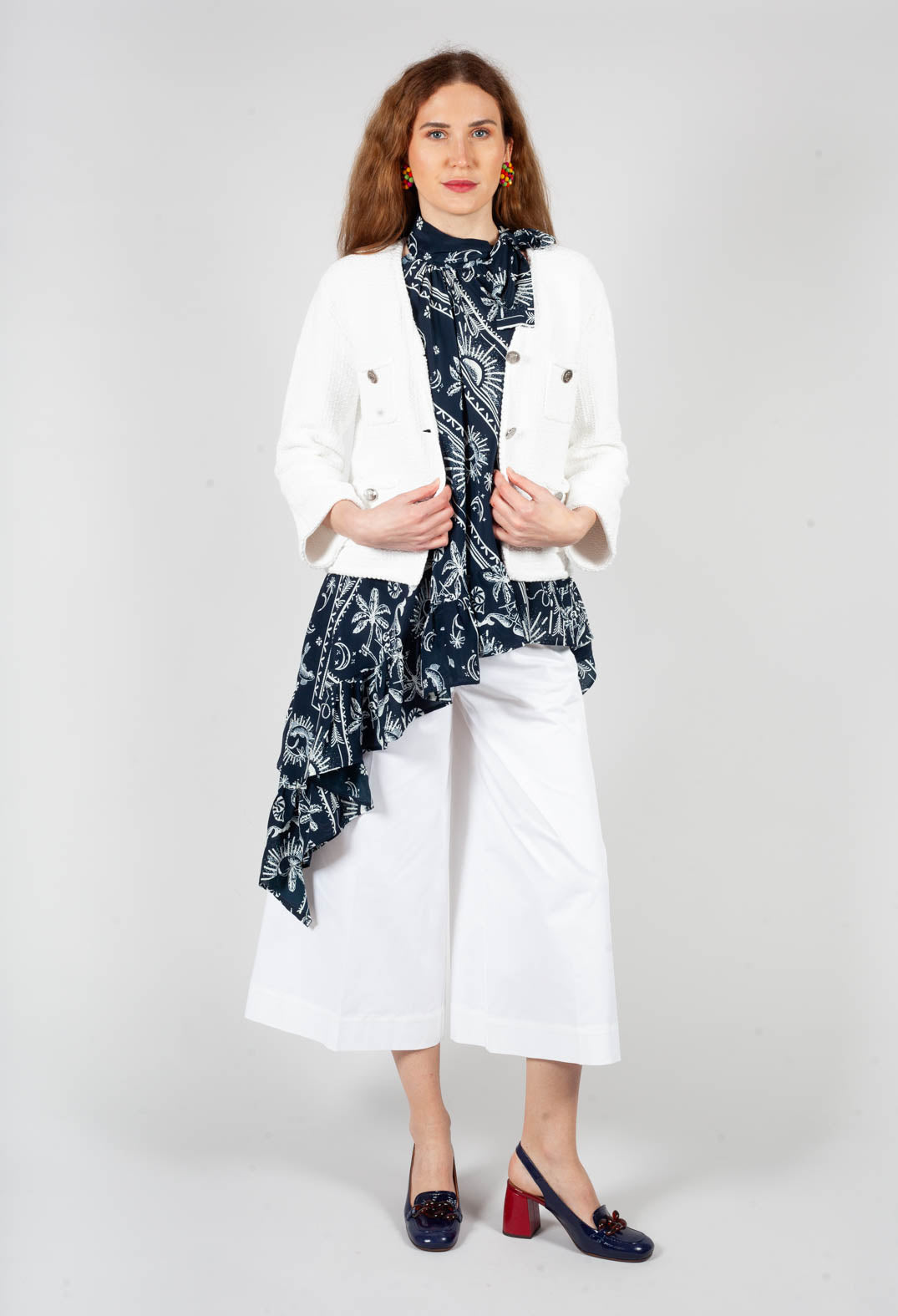 Cropped Trousers in White