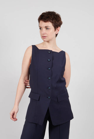 Button Up Gilet in Inkling