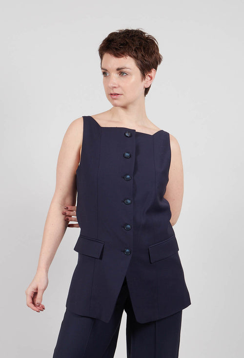 Button Up Gilet in Inkling
