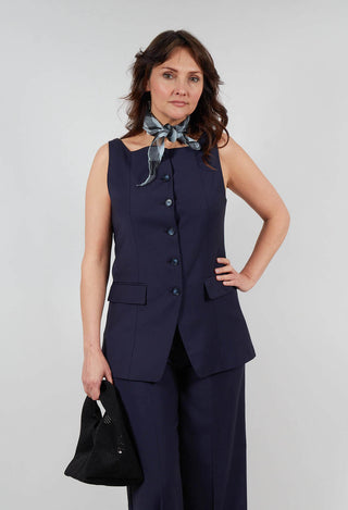 Button Up Gilet in Inkling