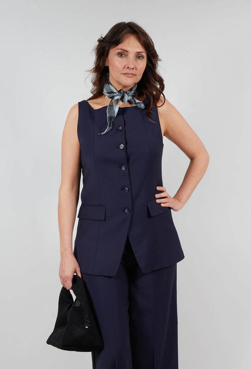 Button Up Gilet in Inkling