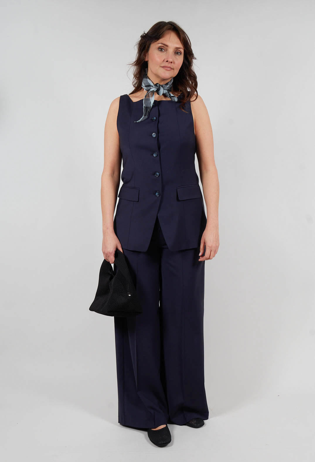 Button Up Gilet in Inkling