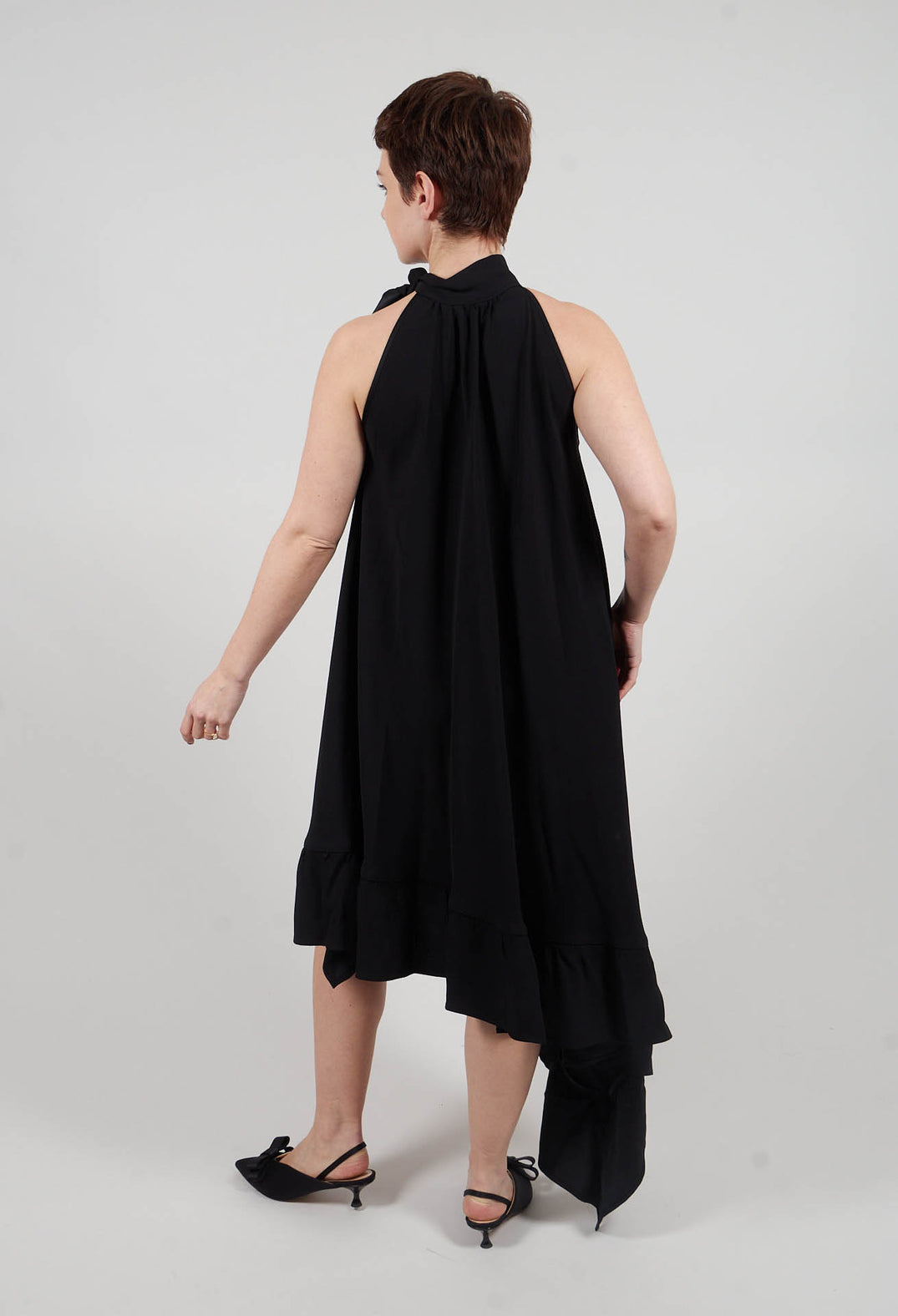 Dress with Ruffles in Black