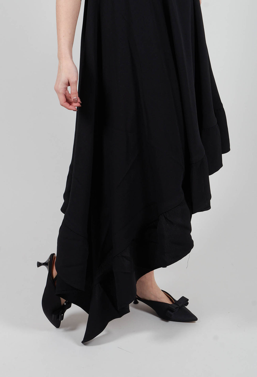 Dress with Ruffles in Black