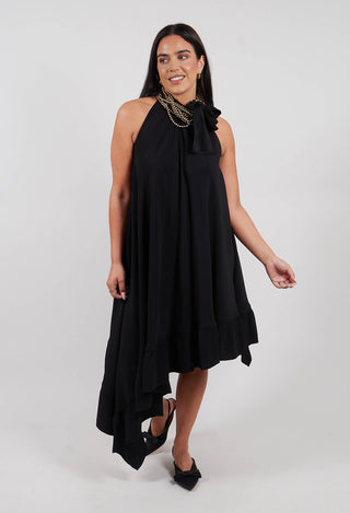 Dress with Ruffles in Black