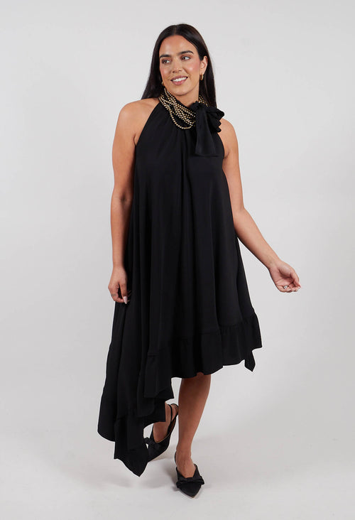Dress with Ruffles in Black