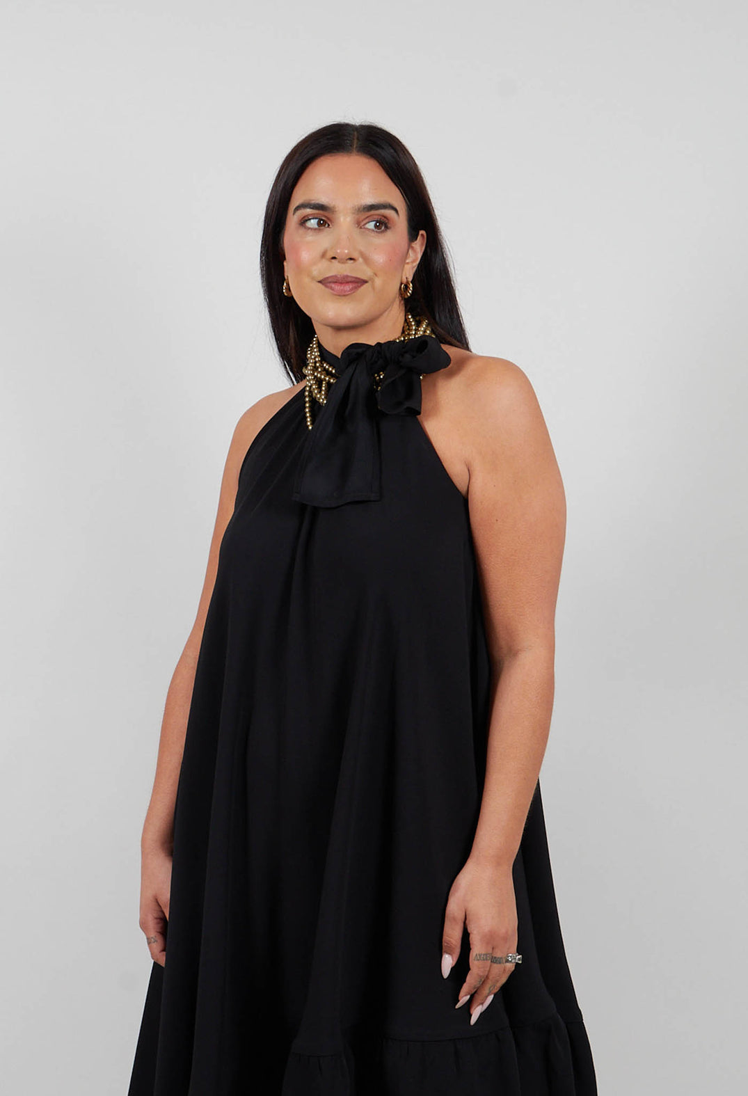 Dress with Ruffles in Black