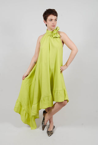 Dress with Ruffles in Sunny Lime