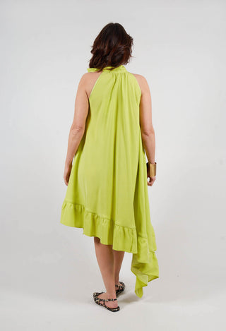 Dress with Ruffles in Sunny Lime