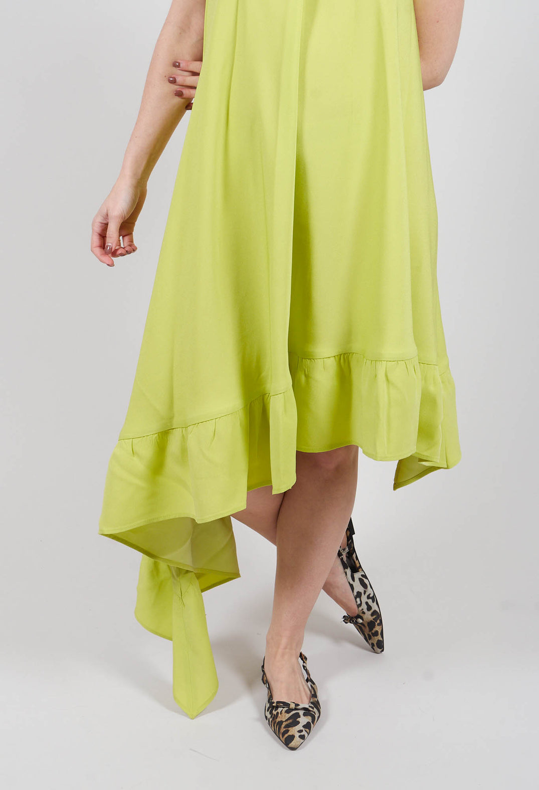 Dress with Ruffles in Sunny Lime