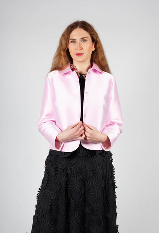 Three Button Jacket in Seashell Pink