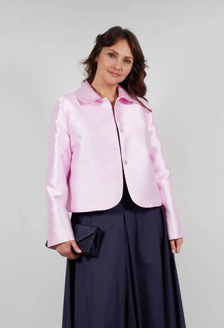Three Button Jacket in Seashell Pink