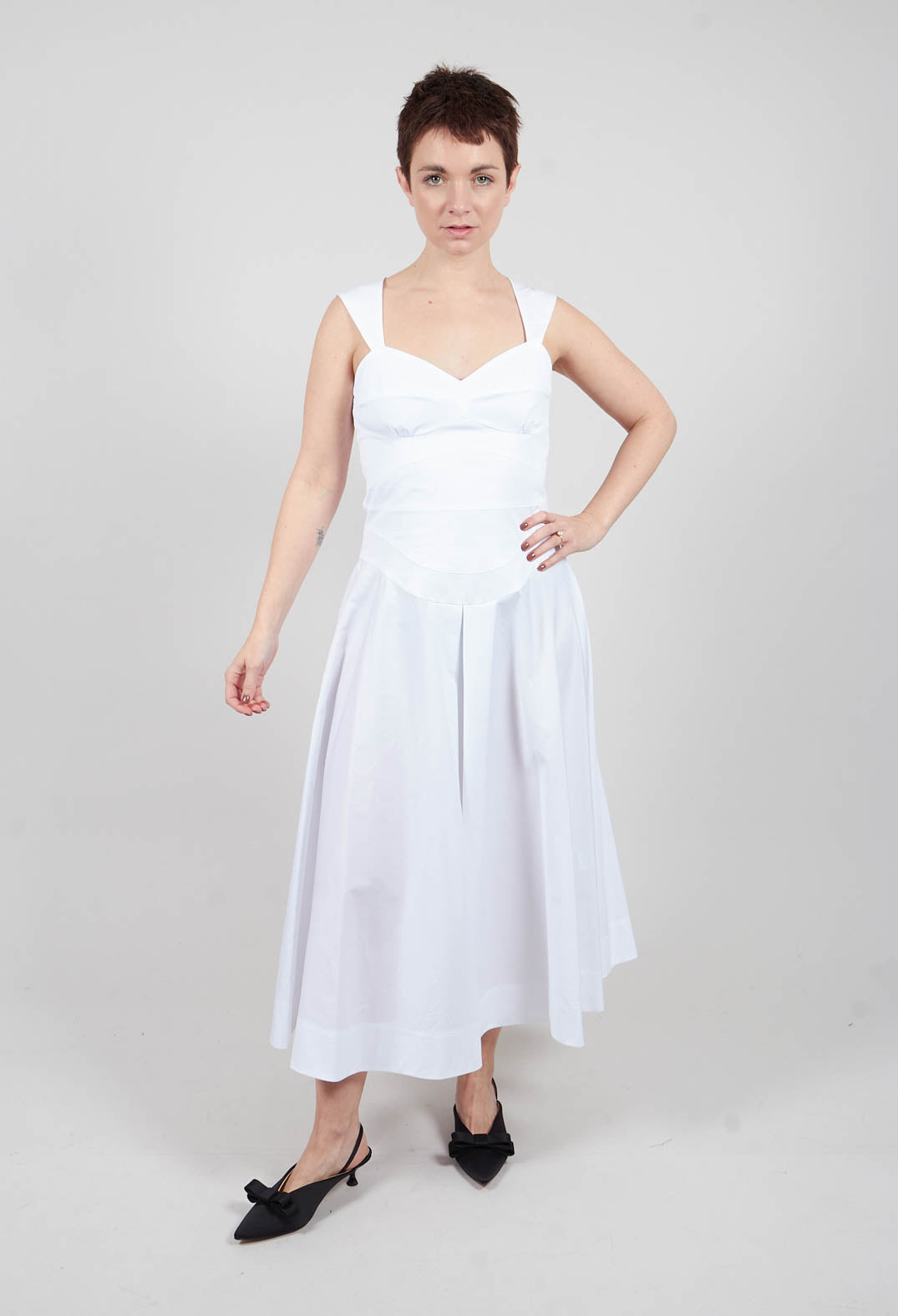 Poplin Dress in White