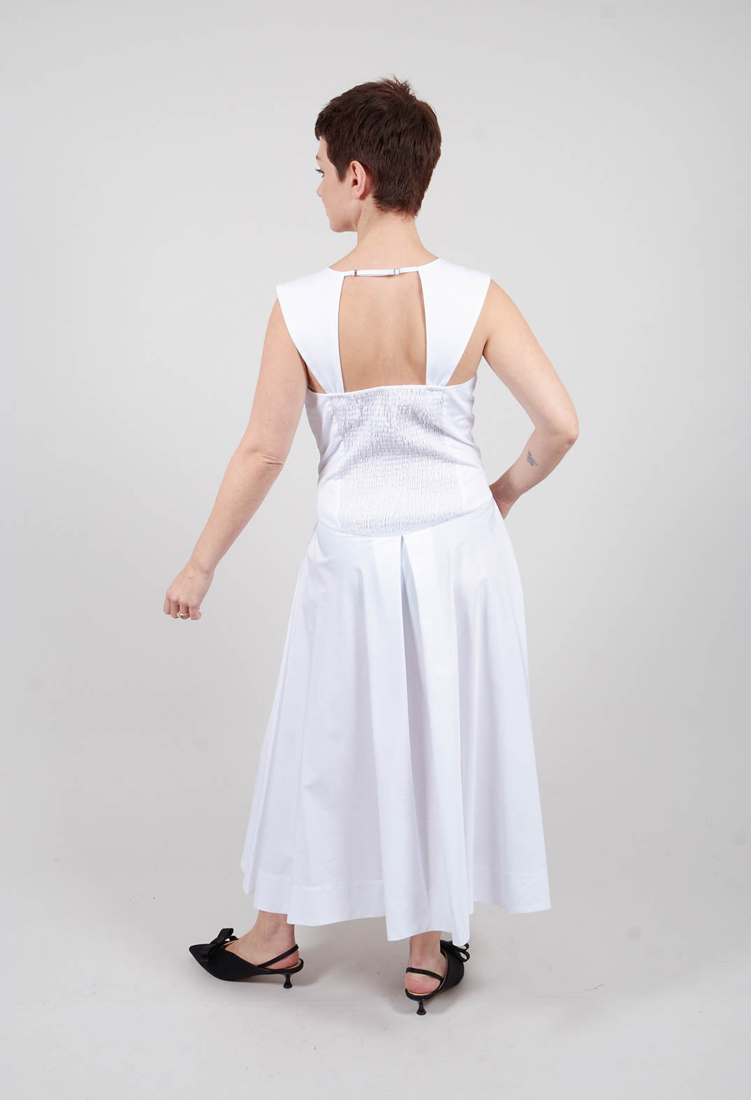Poplin Dress in White