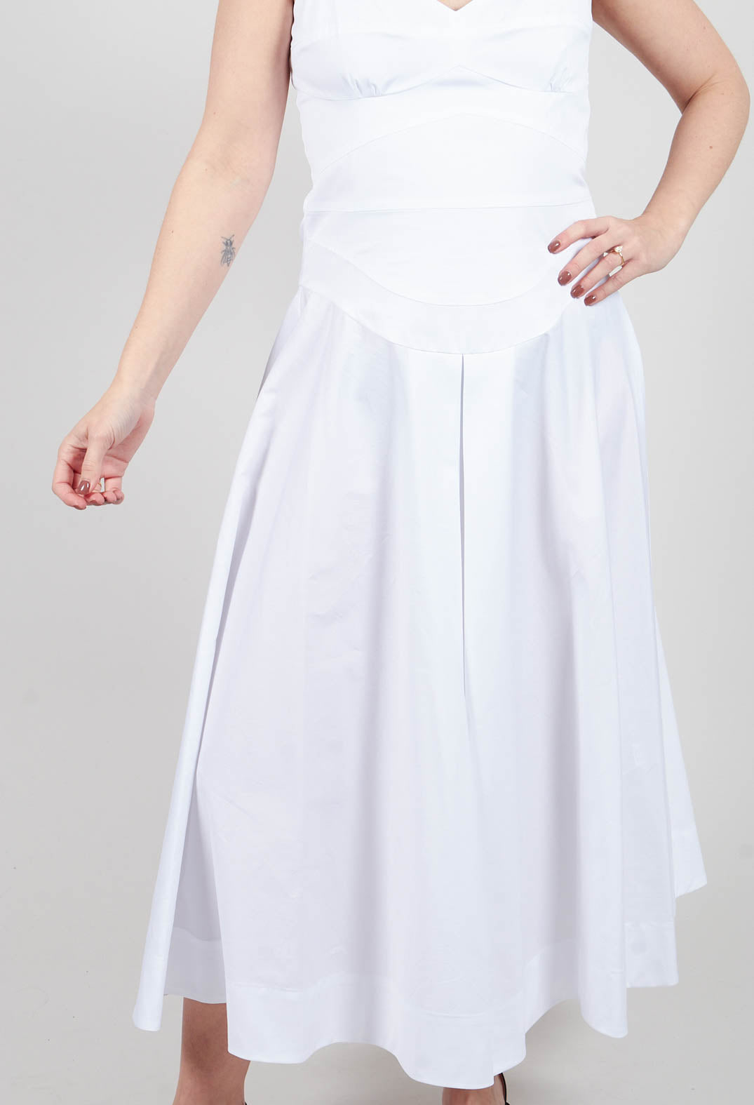Poplin Dress in White