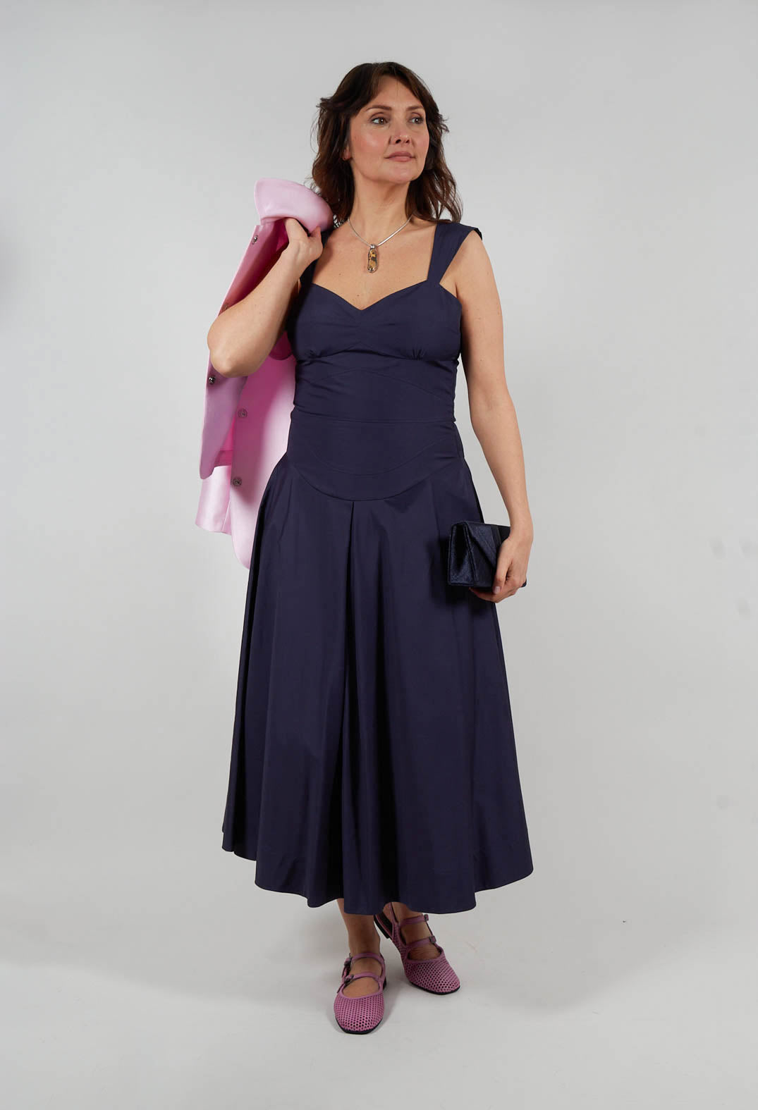 Poplin Dress in Inkling