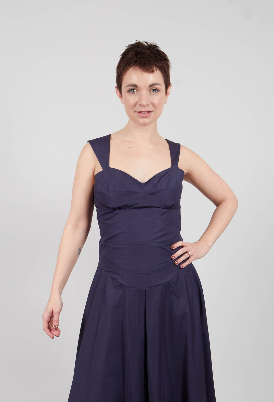 Poplin Dress in Inkling