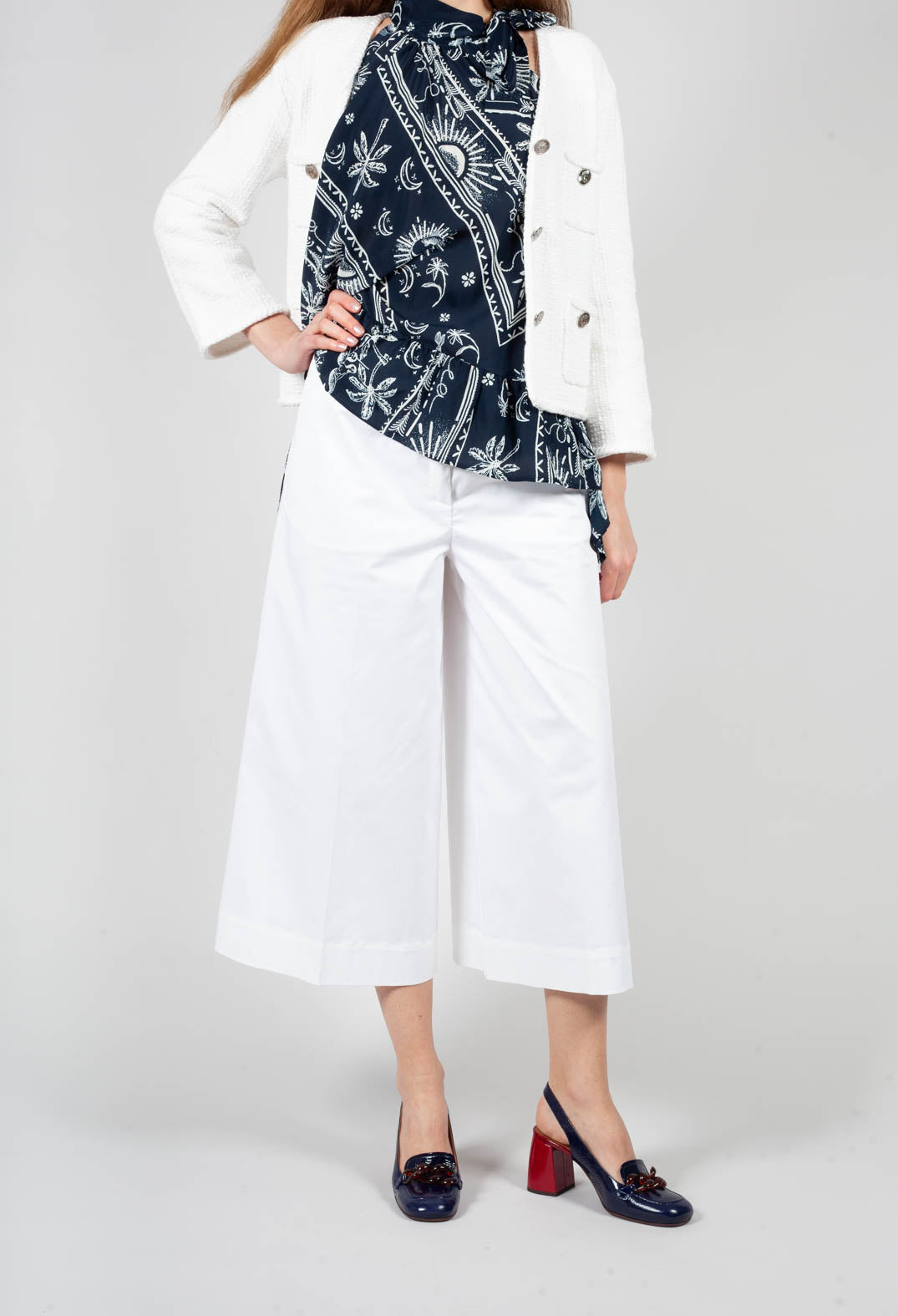 Cropped Trousers in White