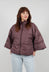 Feather Down Jacket with Collar in Brown
