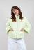 Feather Down Jacket with Collar in Green
