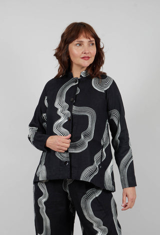 Hikazu Raglan Jacket in Black & White