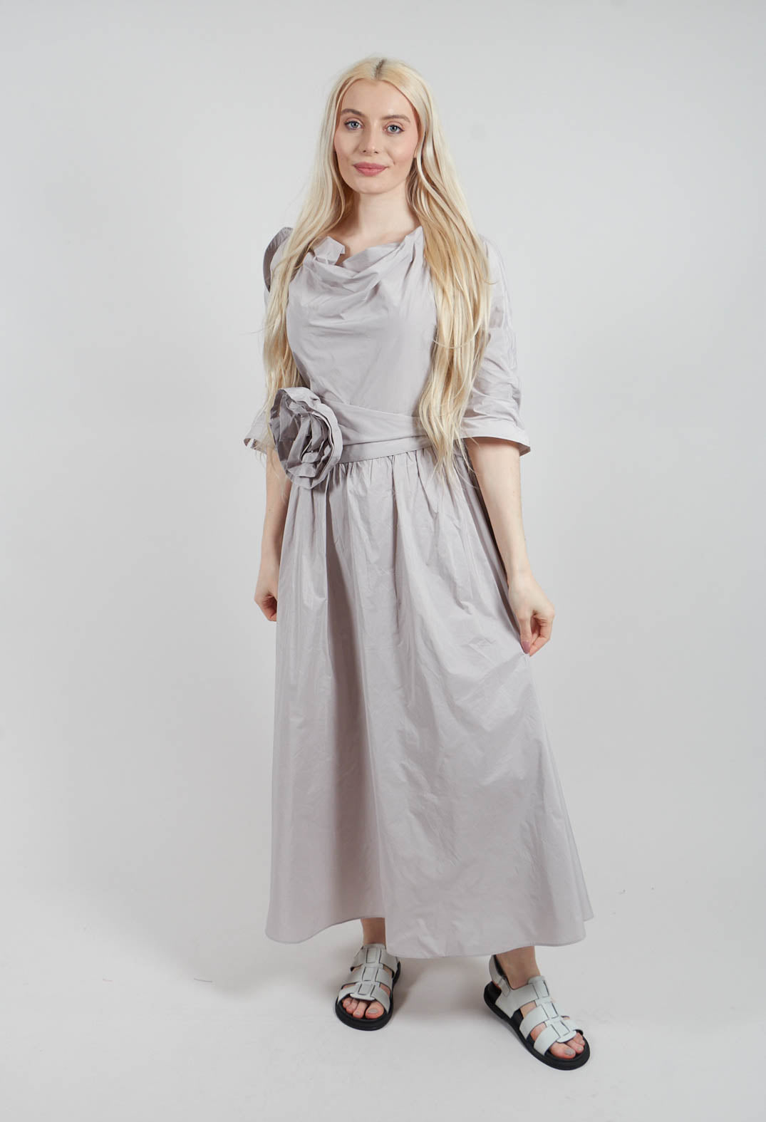 Belted Dress in Stone