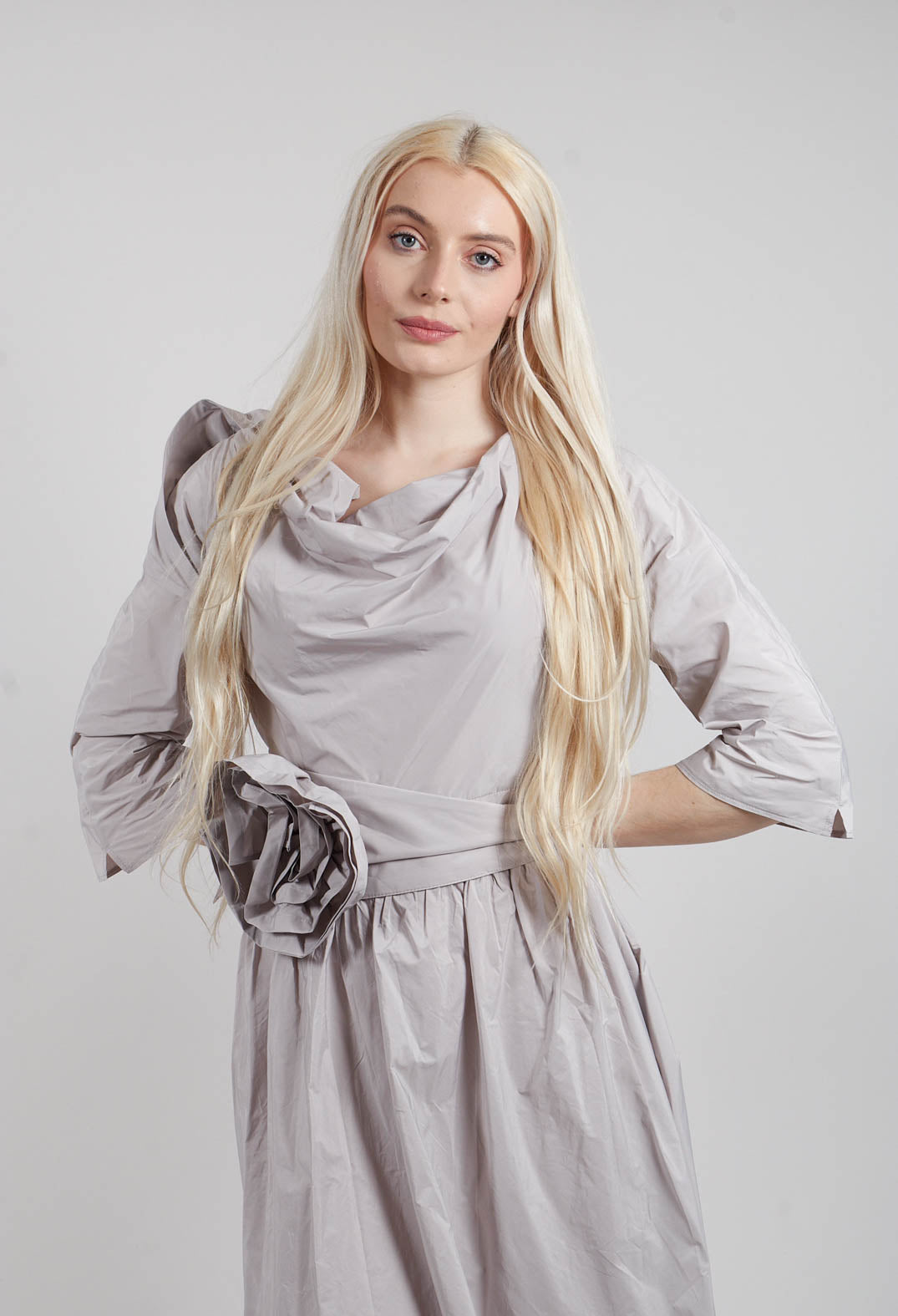 Belted Dress in Stone