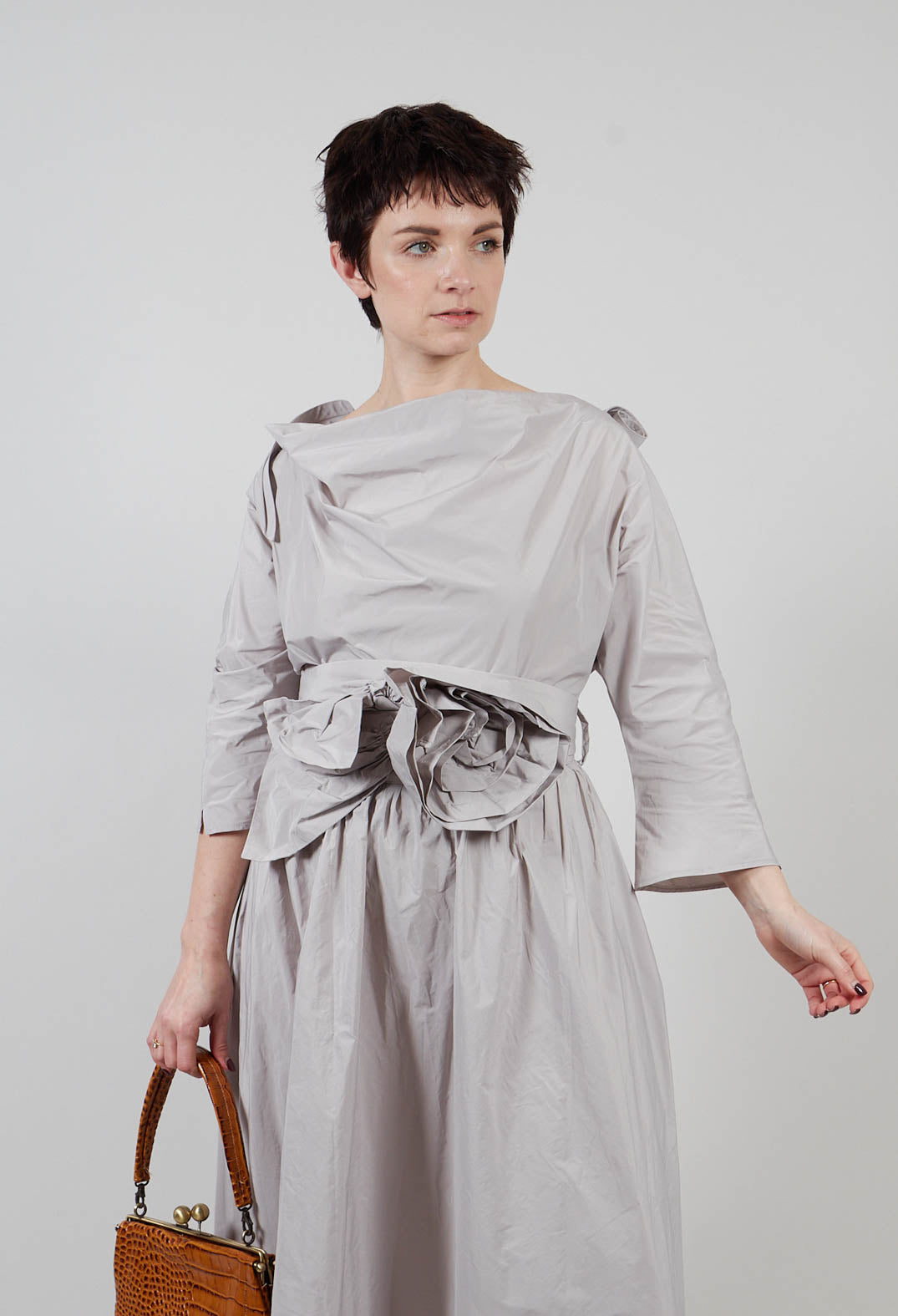 Belted Dress in Stone