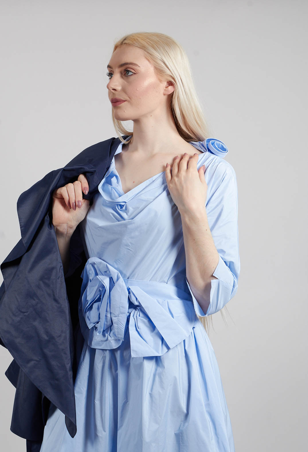 Belted Dress in Sky Blue