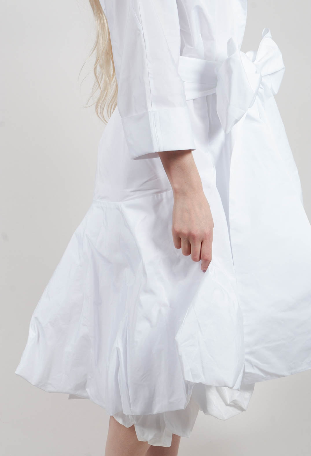 Balloon Skirt Dress in White