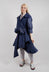 Balloon Skirt Dress in Navy Blue