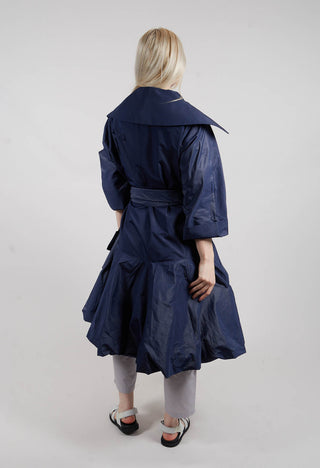 Balloon Skirt Dress in Navy Blue