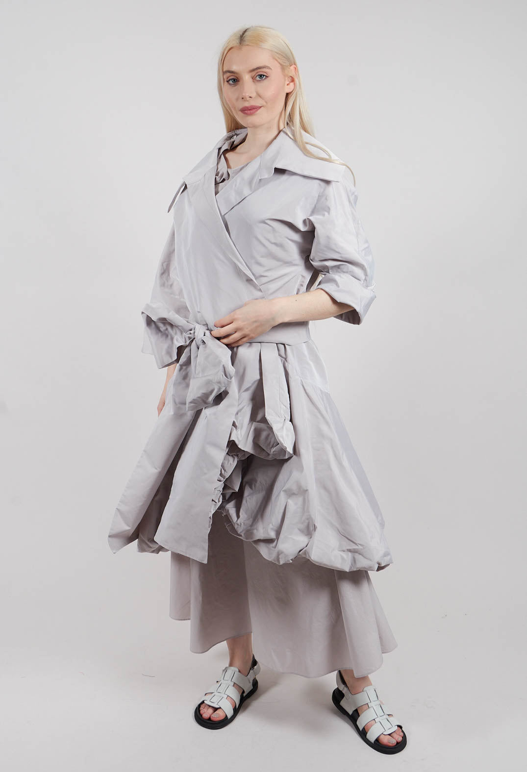 Balloon Skirt Dress in Stone
