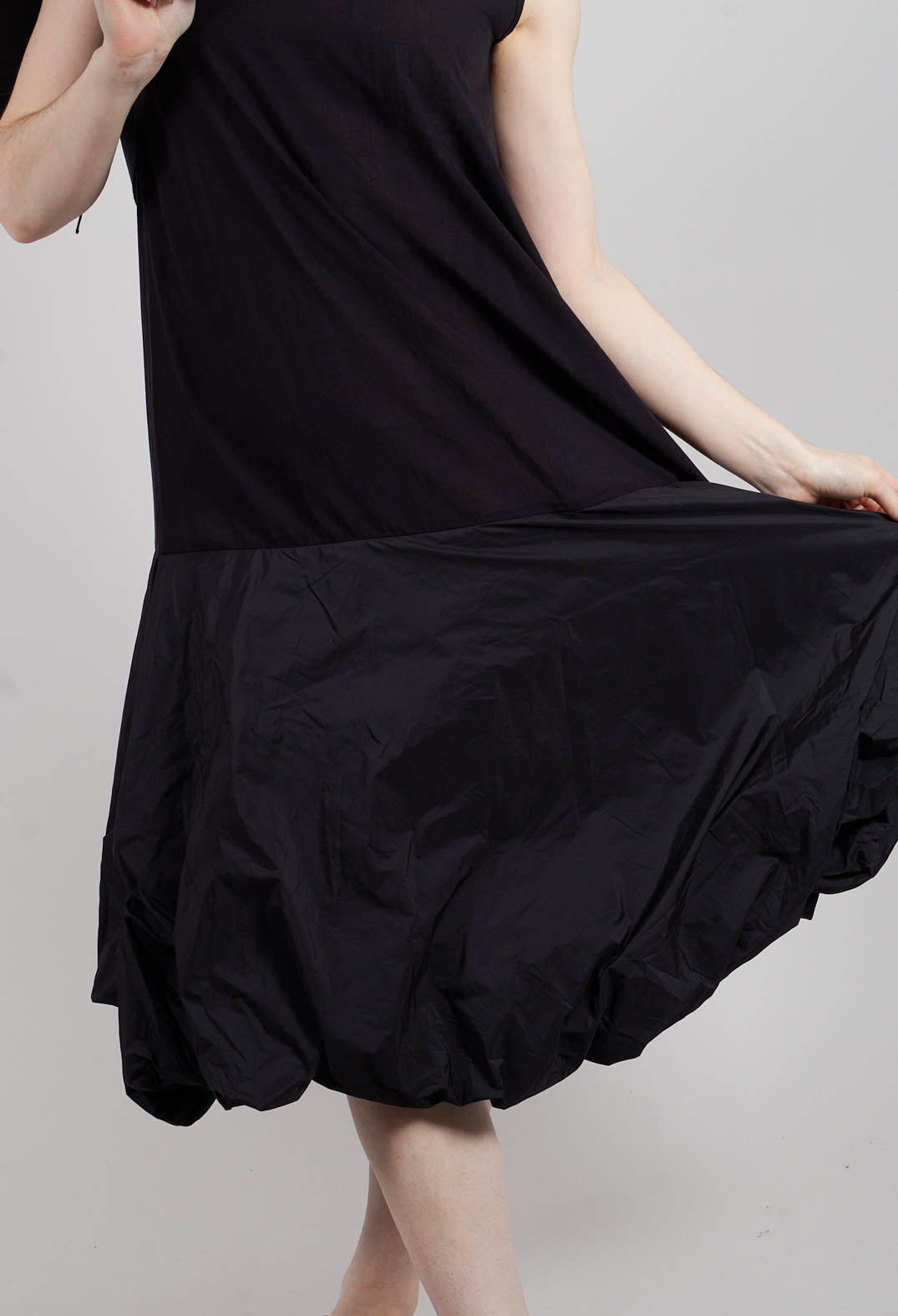 Bubble Peplum Dress in Black