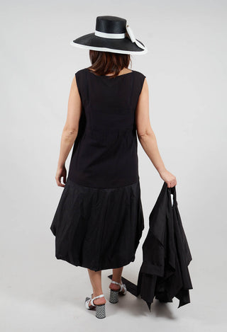 Bubble Peplum Dress in Black