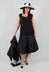 Bubble Peplum Dress in Black