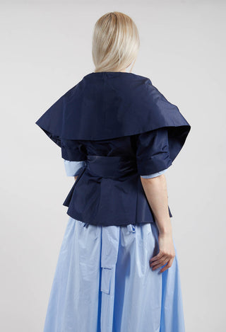 Belted Jacket in Navy Blue