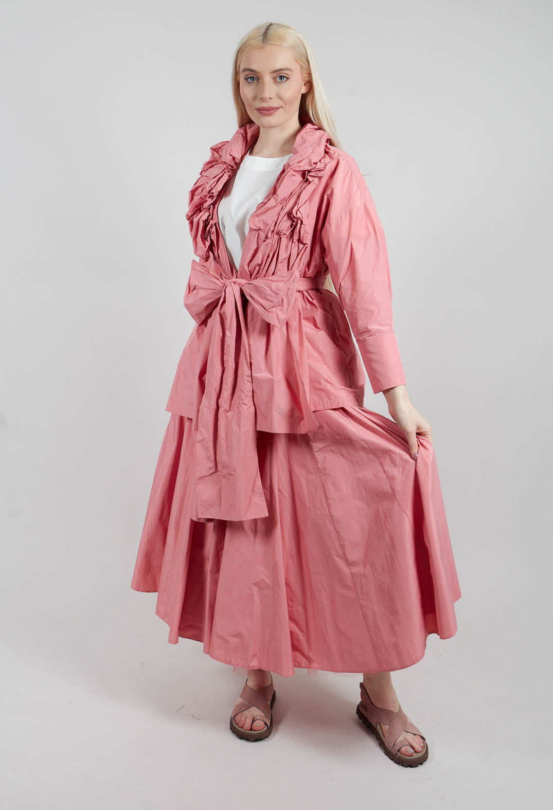 Ruffle Shirt in Peach