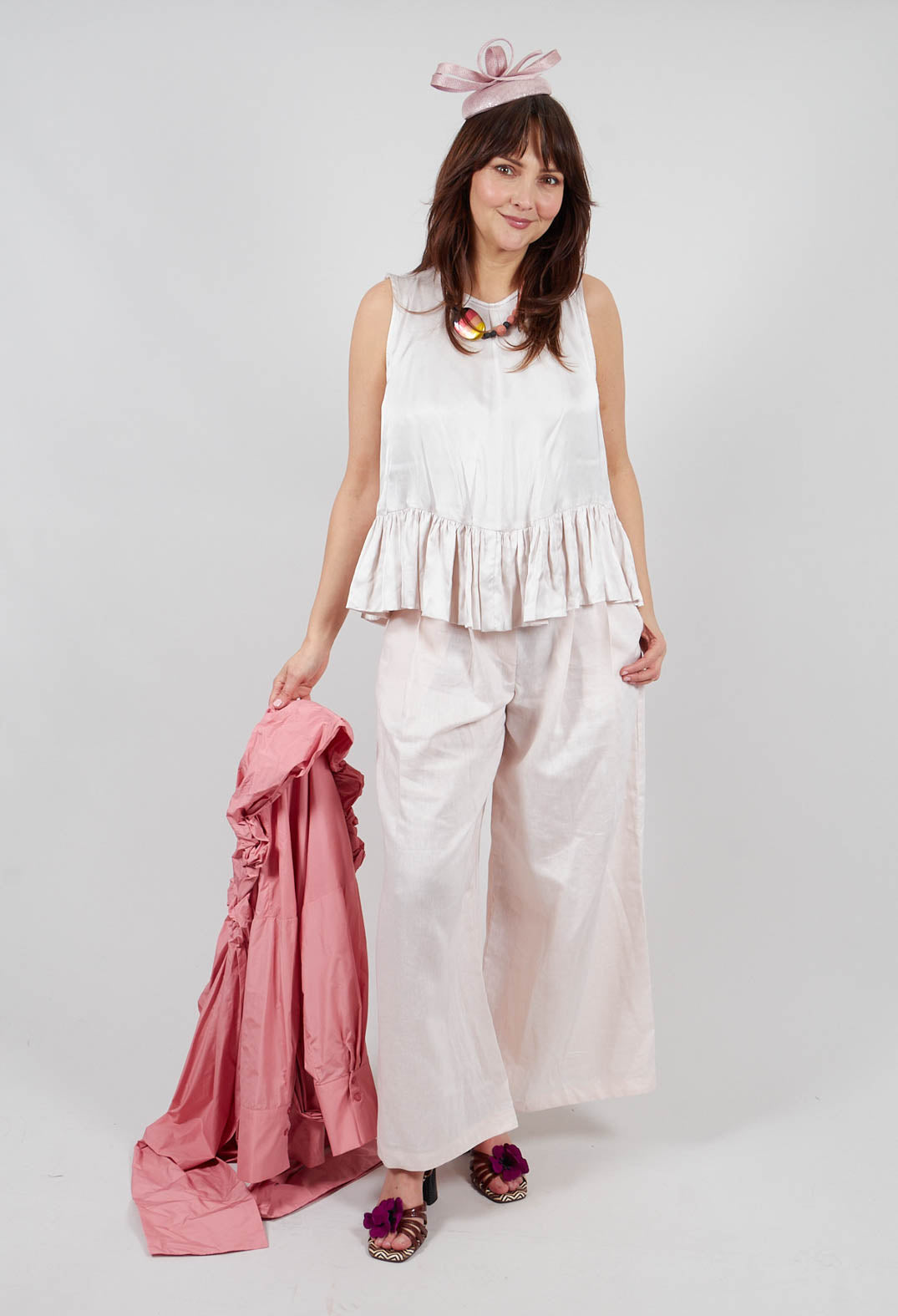 Satin Vest Top in Pink
